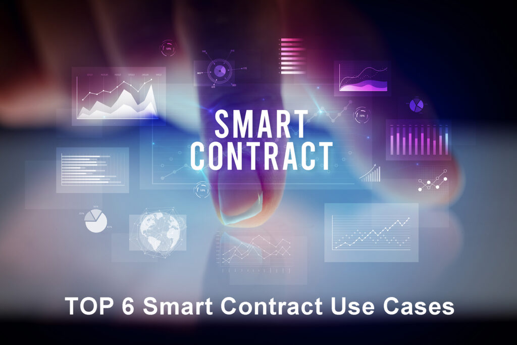Smart contracts are digital programs Top 6 contracts finger on contract graphics.