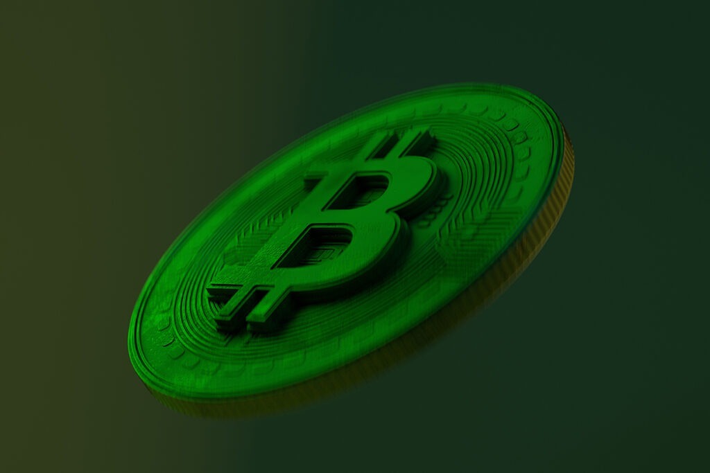 A greener Bitcoin image Reduced environmental impact from mining.