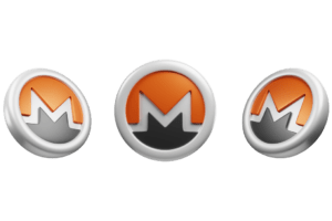 Monero or XMR Silver Coin 3d Set rendering cryptocurrency illustration cartoon style, blockchain or cryptocurrency design theme.
